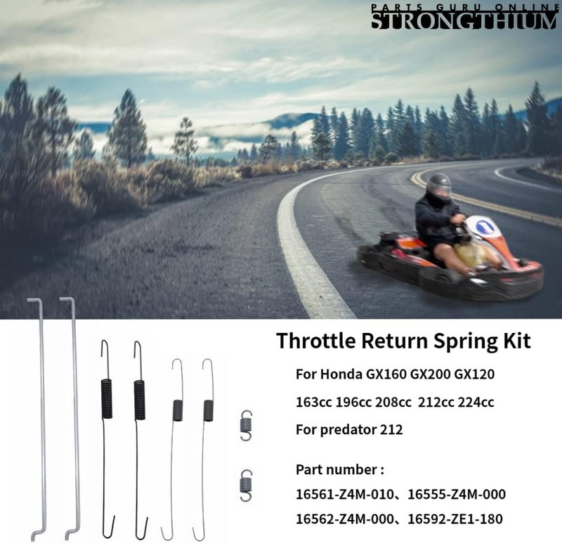 Strongthium Throttle Return Spring Kit Carburetor Governor Connecting Rod Speed Control Spring for Honda GX160 GX200 GX120 196cc 200cc 212cc 208cc 224cc - Image 2